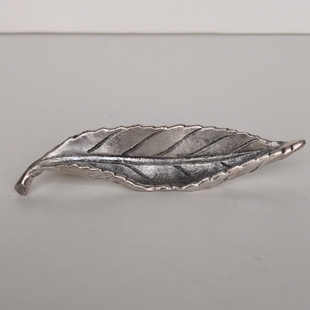Pottery Barn Autumn Falling Leaf Placecard Holders SilverTable Name Thanksgiving